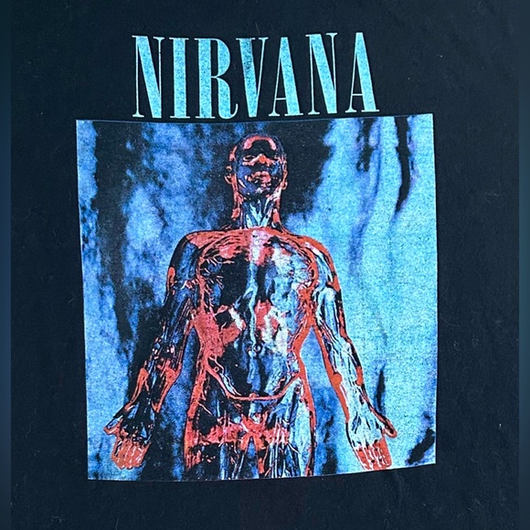 Black and blue nirvana tee. Mens XL - Picture 2 of 2